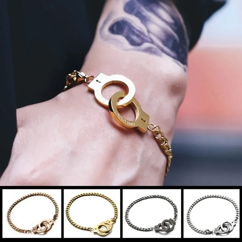 New Product Creative Design Fashion Handcuffs Bracelet Hip-Hop Style Men and Women Rock Party Jewelry Gifts