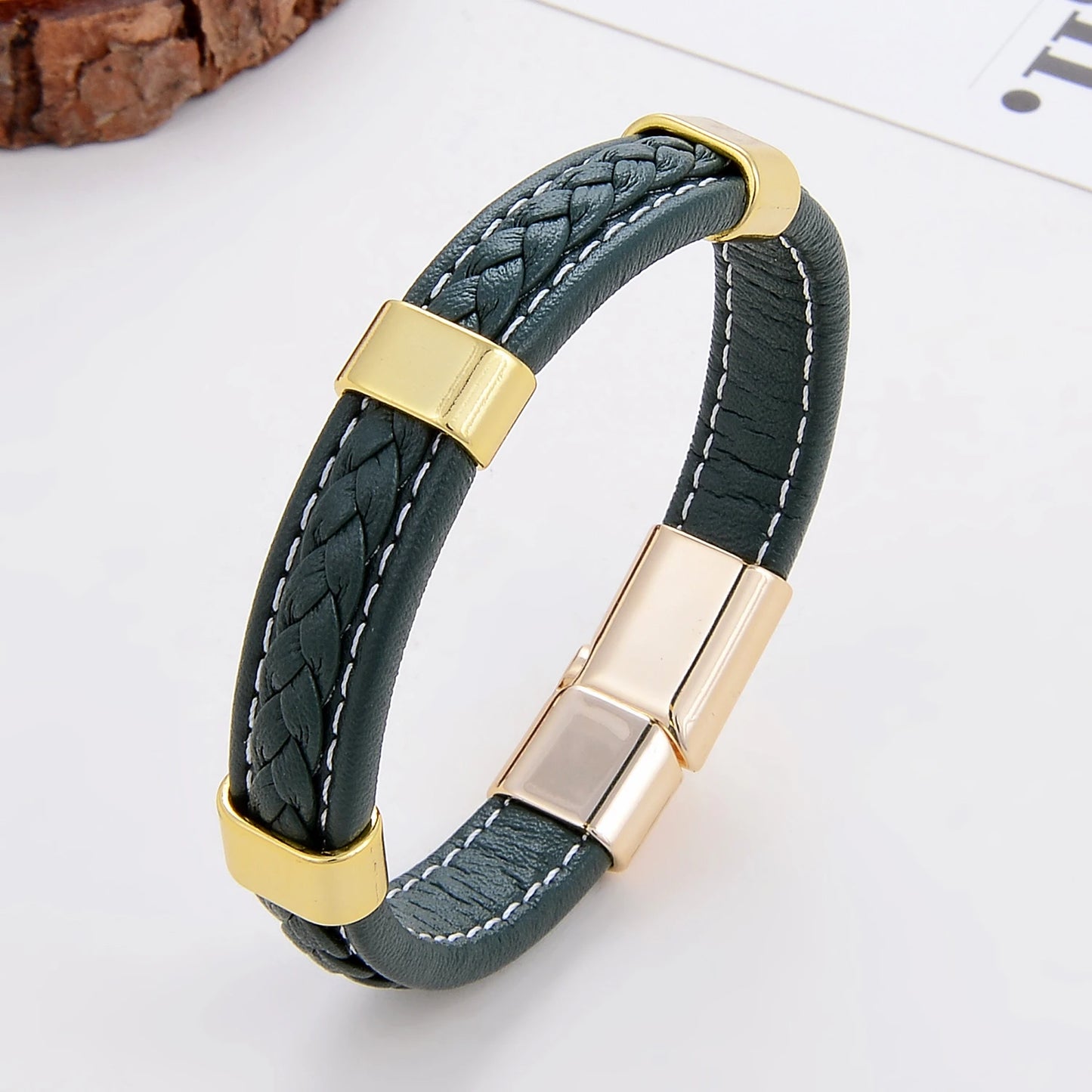 Classic Braided Leather Bracelet For Women Zinc Alloy Metal Mens Jewelry Bracelets Femme Accessories 2021 браслет мужской