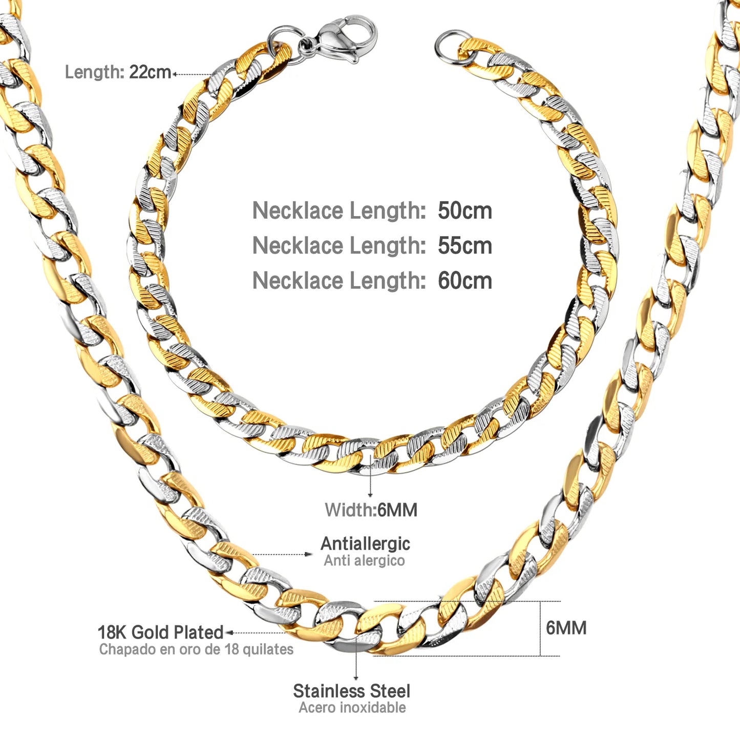 LUXUKISSKIDS New Trendy Bracelet Necklace Men Jewelry Set Gold Color Chain Necklace Bracelet African Dubai Jewelry Sets