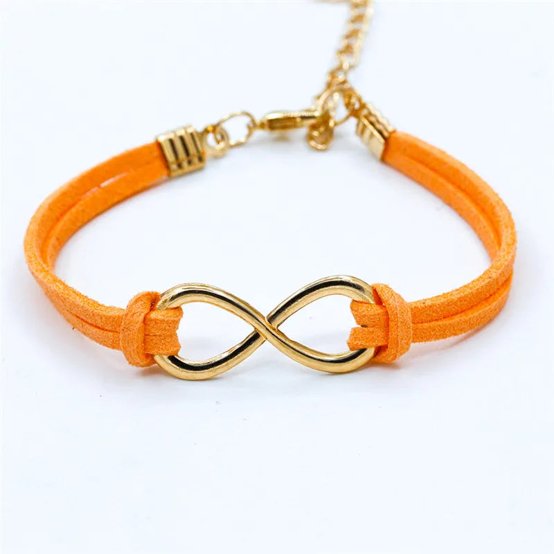 Hot Boho Punk Bijoux Fashion Vintage Infinity 8 Leather Bracelets For Women Gift Wholesale Bangles Men Jewelry Pulseras