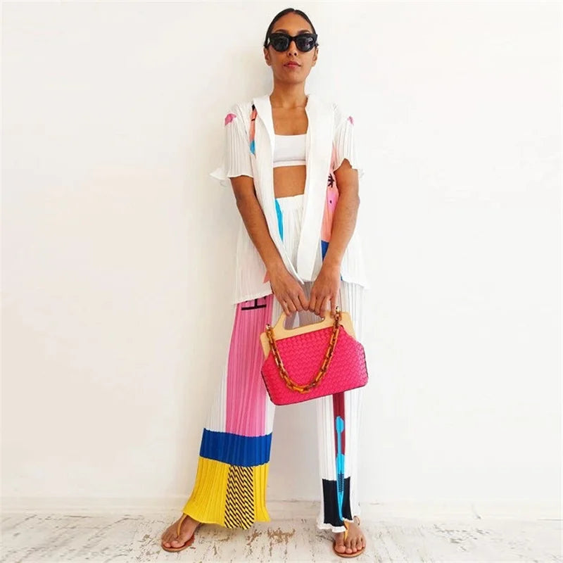 Two Piece Set Women Summer Short Sleeve Shirt Tops and Pant Suits 2021 Streetwear Casual Sets Outfits Dropshipping Wholesale