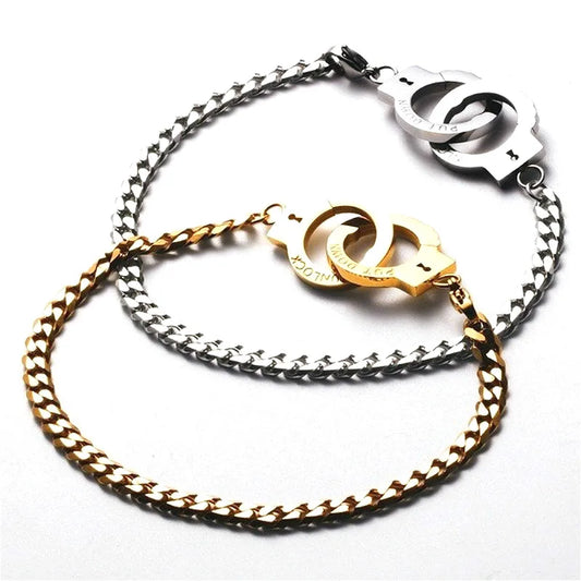 New Product Creative Design Fashion Handcuffs Bracelet Hip-Hop Style Men and Women Rock Party Jewelry Gifts