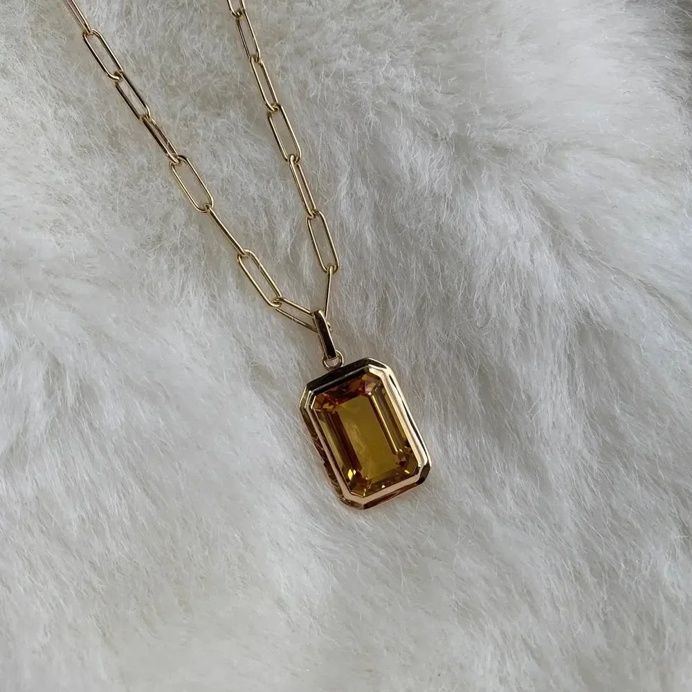 Retro Hip-hop Multicolour Geometric Square Crystal Pendant Necklace Cuba Chain for Women Girls Vintage Wedding Jewelry Wholesale