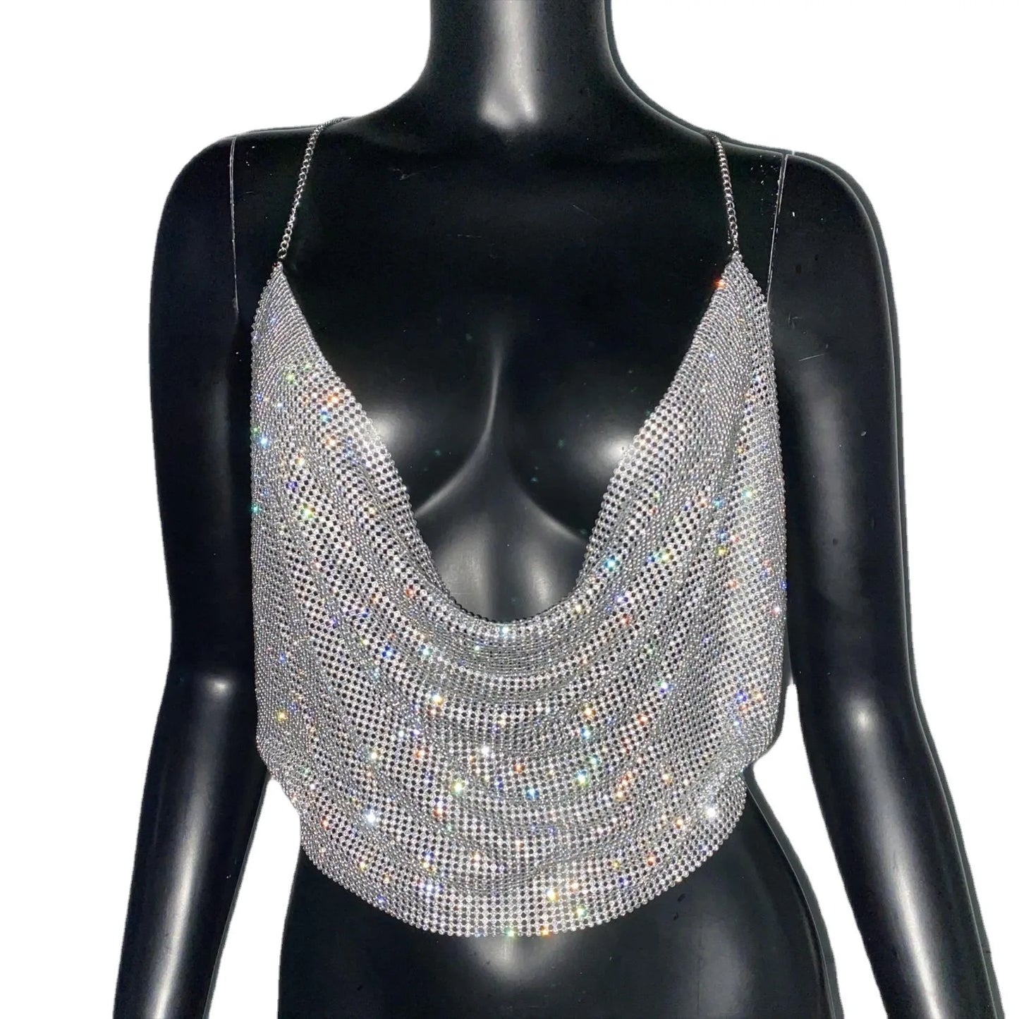 Women's Rhinestone Rhinestone Vest Sexy Party Nightclub Spicy Girls' Rhinestone Top Strap