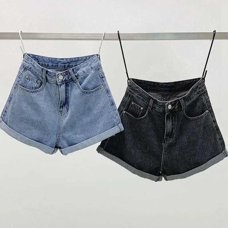 Shorts Women Denim Vintage Summer Basic Simple All-match Hot Sale High Waist Leisure Ulzzang Ladies Streetwear Chic Classic Ins