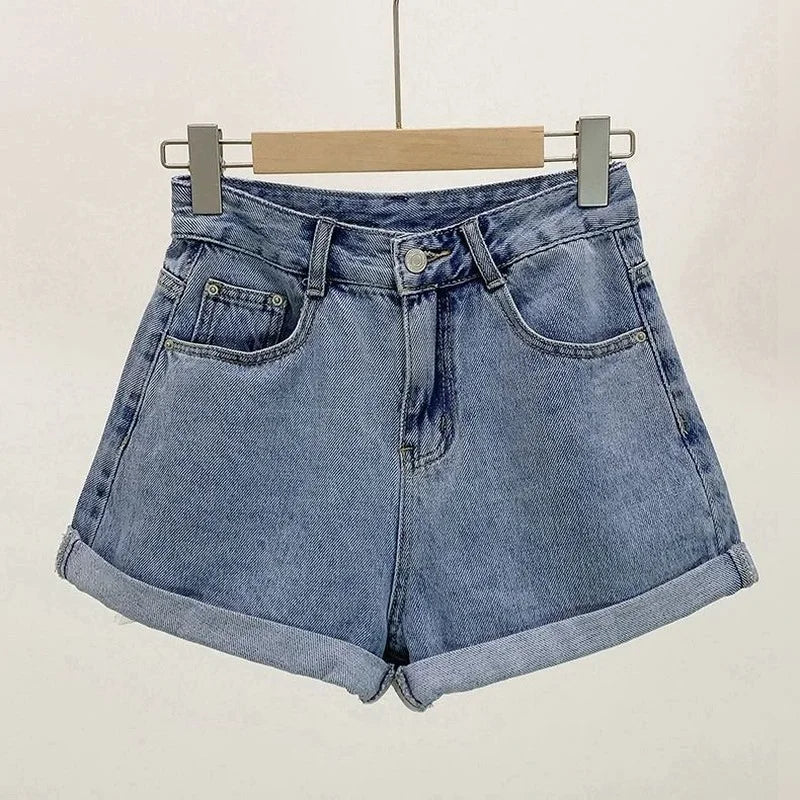 Shorts Women Denim Vintage Summer Basic Simple All-match Hot Sale High Waist Leisure Ulzzang Ladies Streetwear Chic Classic Ins