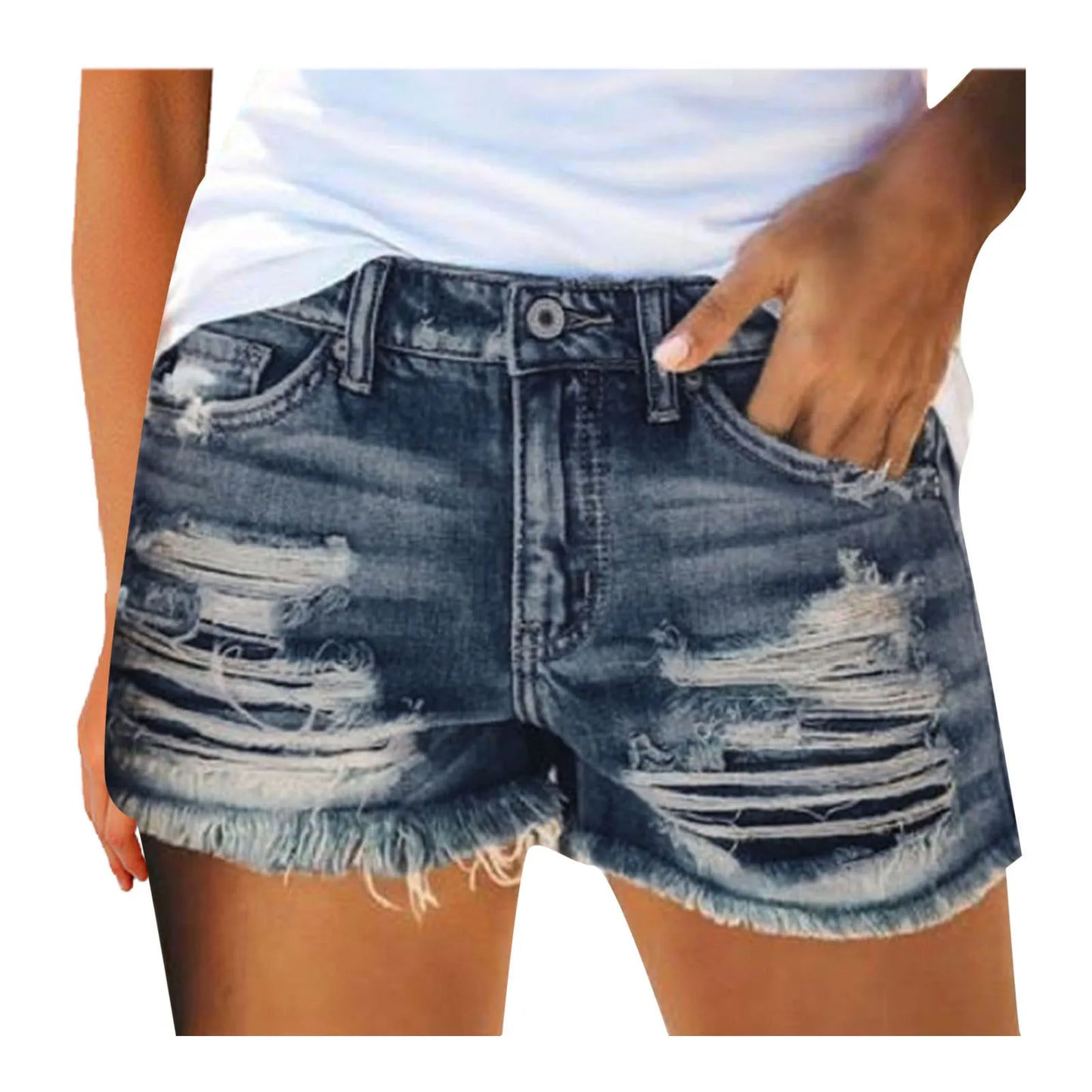 Summer Shorts Jeans For Women Sexy Jeans High Waist Slim Hole Shorts Pants Old Broken Style Denim Jeans Pantalones De Mujer